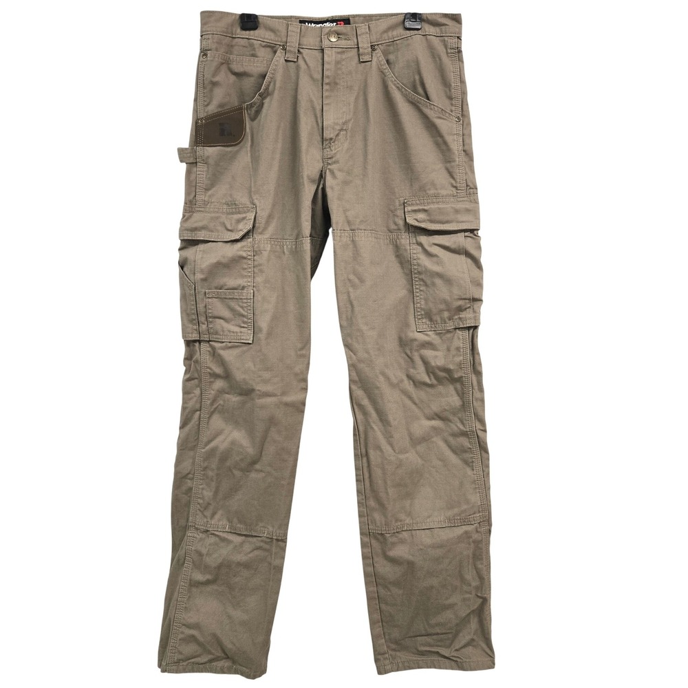 Wrangler Riggs Workwear Mens 33x34 Brown Ripstop Cargo Pants 103W060BR Utility